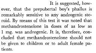 1966: methandienone niet geschikt voor kinderen