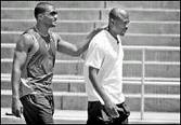 Links: Justin Gatlin, rechts: Trevor Graham