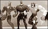 Batman en Wolverine. Jongensspeelgoed uit 1998.