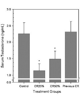 Calorierestrictie reduceert testosteronspiegel