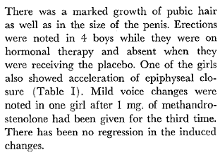 1966: methandienone niet geschikt voor kinderen