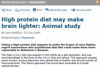 Help! Eiwitdieet laat hersenen krimpen!
