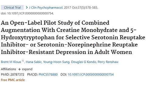 Suppletie met 5-HTP en creatine verdrijft hardnekkige depressie