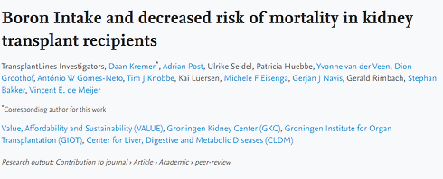 Als je een nier hebt van iemand anders, leef je misschien langer door boron