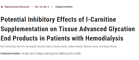 Door het remmen van AGEs vertraagt carnitine misschien veroudering