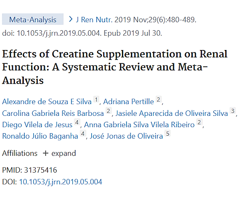Creatine niet van invloed op functioneren van nieren, zegt metastudie