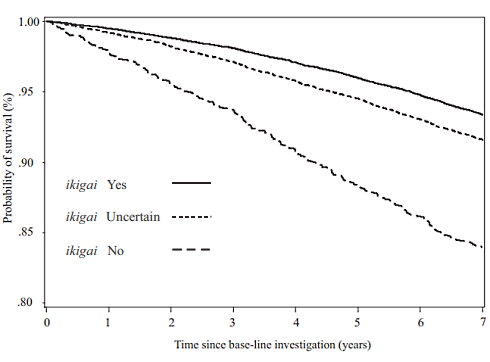 Een leven met ikigai duurt langer