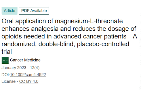 Magnesium-L-threonaat als pijnstiller