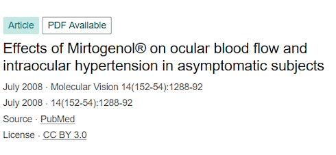 Mirtogenol, een supplement tegen glaucoom
