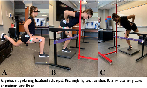 De single leg-squat ontwikkelt de bilspieren, de split-squat de quads