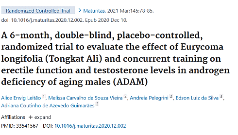 Mannen gaan seksueel beter functioneren als ze een paar keer per week een gecombineerde cardio- en krachttraining afwerken. De pro-seksuele effecten daarvan worden groter als ze dagelijks ook nog een capsule met Tongkat Ali-extract slikken.