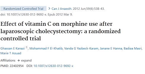 Fors minder pijn na operatie door supplement met vitamine C